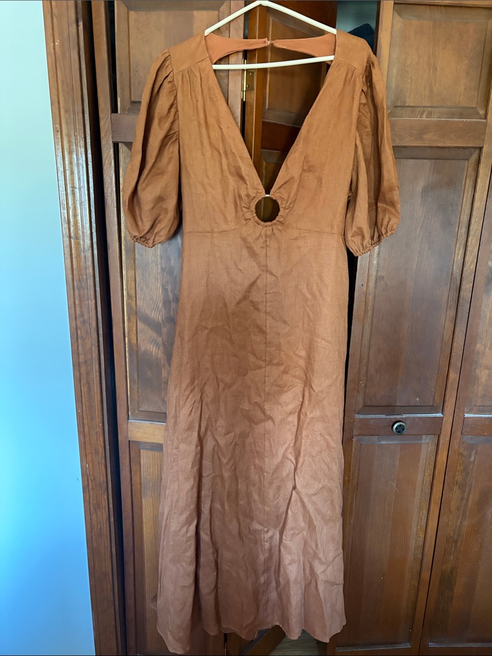DISSH- Petch spice linen ring midi dress